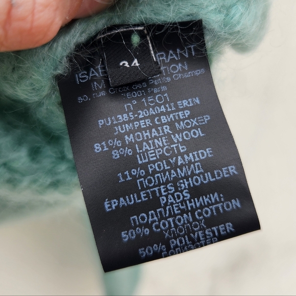 Isabel Marant Erin Seafoam Knit Wool Mohair Pullover Sweater - Picture 13 of 13
